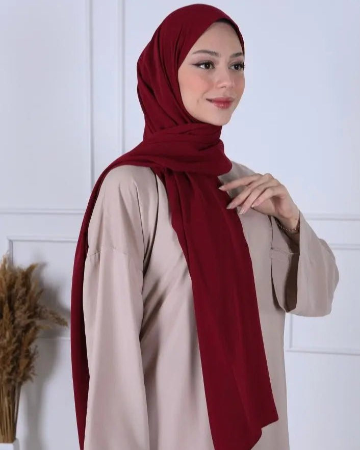 Hijab soie de Médine rouge bordeaux